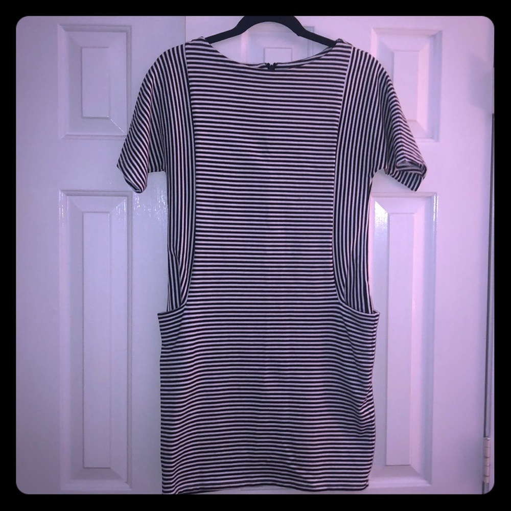 Black and white stripe dress